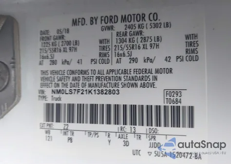 2019 Ford Transit Connect Xlt z USA, uszkodzony, nr VIN NM0LS7F21K1382803